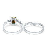 Two Piece Oval CZ Ring