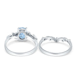 Two Piece Oval Natural Stone Chevron Rings