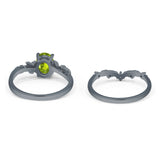 Two Piece Oval CZ Ring