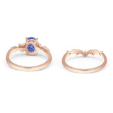 Two Piece Oval CZ Ring