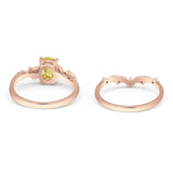 Two Piece Oval CZ Ring