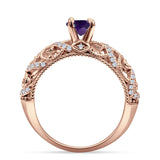 Art Deco Round Natural Stone Filigree Ring