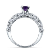 Art Deco Round Natural Stone Filigree Ring