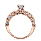 Art Deco Round Natural Stone Filigree Ring