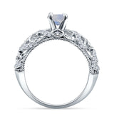 Art Deco Round Natural Stone Filigree Ring