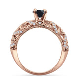 Art Deco Round Natural Stone Filigree Ring