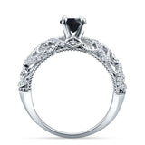 Art Deco Round Natural Stone Filigree Ring