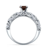 Art Deco Round Natural Stone Filigree Ring