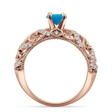 Art Deco Round Natural Stone Filigree Ring