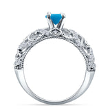 Art Deco Round Natural Stone Filigree Ring