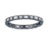 Minimalist 2.5mm Full Eternity Band Cubic Zirconia 925 Sterling Silver