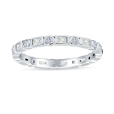 Minimalist 2.5mm Full Eternity Band Cubic Zirconia 925 Sterling Silver