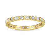 Minimalist 2.5mm Full Eternity Band Cubic Zirconia 925 Sterling Silver