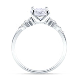 Art Deco Round Natural Stone Floral Ring