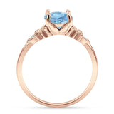 Art Deco Round Natural Stone Floral Ring