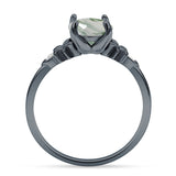 Art Deco Round Natural Stone Floral Ring