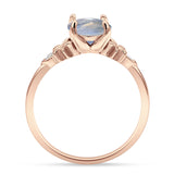 Art Deco Round Natural Stone Floral Ring