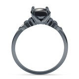 Art Deco Round Natural Stone Floral Ring