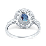 Art Deco Oval Natural Stone Beaded Ring