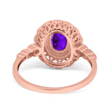 Art Deco Oval Natural Stone Beaded Ring