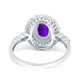 Art Deco Oval Natural Stone Beaded Ring