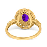 Art Deco Oval Natural Stone Beaded Ring