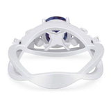 Art Deco Round Natural Stone Flower Ring