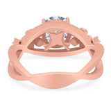 Art Deco Round Natural Stone Flower Ring