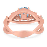 Art Deco Round Natural Stone Flower Ring