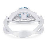 Art Deco Round Natural Stone Flower Ring