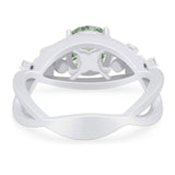 Art Deco Round Natural Stone Flower Ring