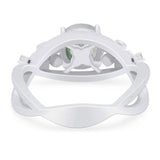 Art Deco Round Natural Stone Flower Ring