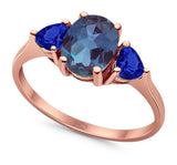 Three Stone Oval Natural Stone Trio Ring