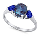 Three Stone Oval Natural Stone Trio Ring