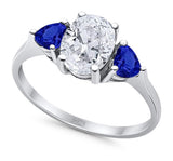 Three Stone Oval Natural Stone Trio Ring