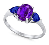 Three Stone Oval Natural Stone Trio Ring