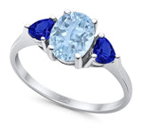 Three Stone Oval Natural Stone Trio Ring