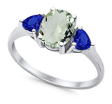 Three Stone Oval Natural Stone Trio Ring