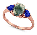 Three Stone Oval Natural Stone Trio Ring