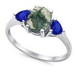 Three Stone Oval Natural Stone Trio Ring