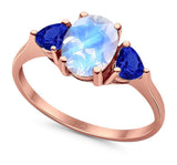 Three Stone Oval Natural Stone Trio Ring