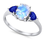 Three Stone Oval Natural Stone Trio Ring