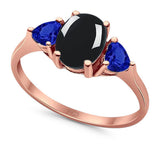 Three Stone Oval Natural Stone Trio Ring