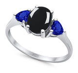 Three Stone Oval Natural Stone Trio Ring