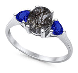 Three Stone Oval Natural Stone Trio Ring