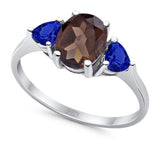 Three Stone Oval Natural Stone Trio Ring