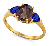 Three Stone Oval Natural Stone Trio Ring