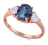 Three Stone Oval Natural Stone Trio Ring