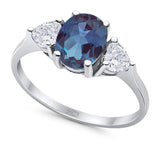 Three Stone Oval Natural Stone Trio Ring