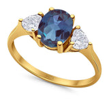 Three Stone Oval Natural Stone Trio Ring